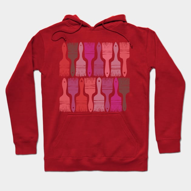 Paintbrush , seamless pattern in red tones Hoodie by marina63